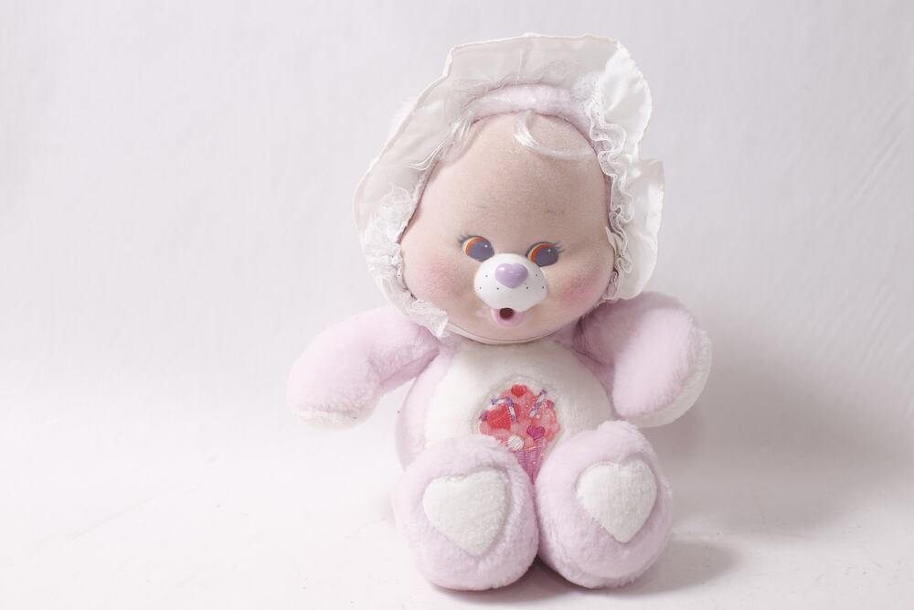 1980s Care Bears Cub Share Bear Vintage Plush w Flocked Face ~ 260608-WH 1009